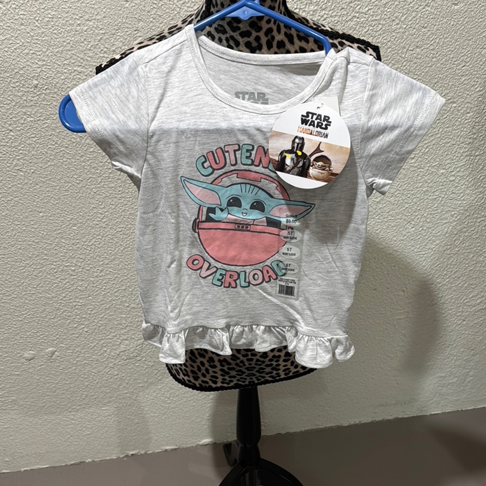 Star Wars Light Gray Kids Tee with Baby Yoda